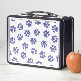 Doodle Paws, Hundepaws, blaue Paws, undurchsichtig Metall Brotdose