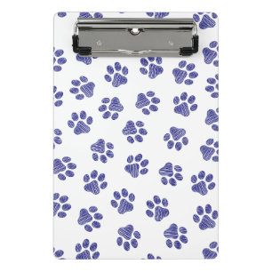 Doodle Paws, Hundepaws, blaue Paws, undurchsichtig Mini Klemmbrett