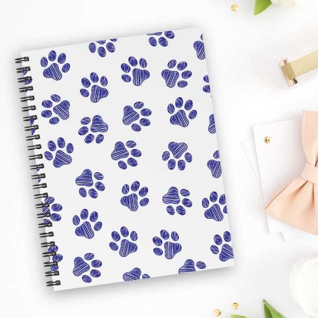 Doodle Paws, Hundepaws, blaue Paws, undurchsichtig Notizblock (Von Creator hochgeladen)