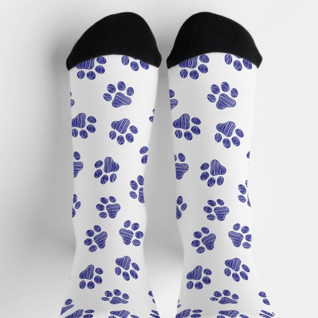 Doodle Paws, Hundepaws, blaue Paws, undurchsichtig Socken (Oben)