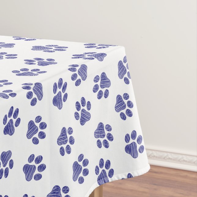 Doodle Paws, Hundepaws, blaue Paws, undurchsichtig Tischdecke (Beispiel)