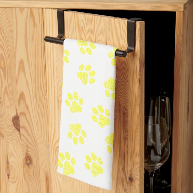 Doodle Paws, Hundepaws, gelbe Paare Geschirrtuch (Drittel gefaltet)