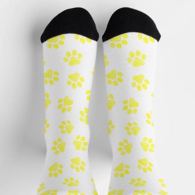 Doodle Paws, Hundepaws, gelbe Paare Socken (Oben)