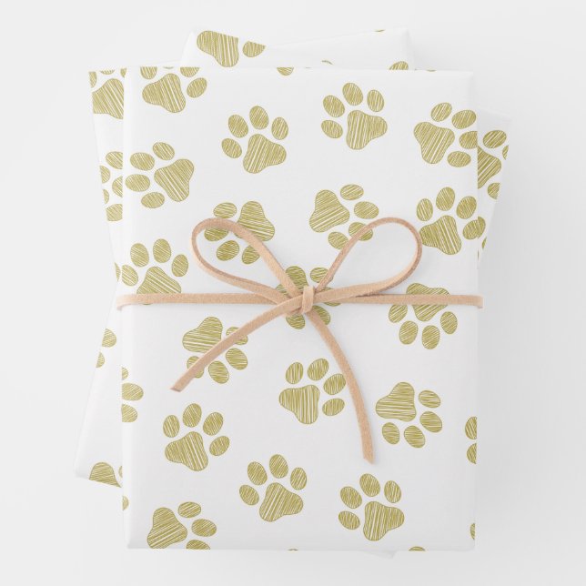 Doodle Paws, Hundepaws, Goldpaare Geschenkpapier Set (Beispiel)