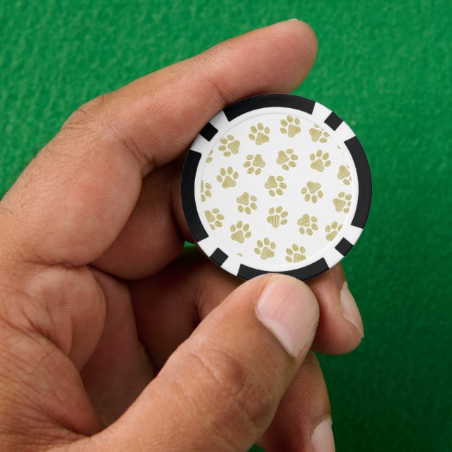 Doodle Paws, Hundepaws, Goldpaare Pokerchips (Hand)