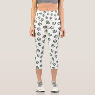 Doodle Paws, Hundepaws, grüne Paws Capri Leggings