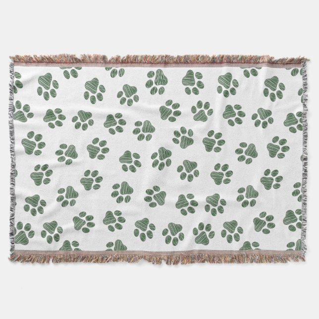 Doodle Paws, Hundepaws, grüne Paws Decke (Vorderseite)