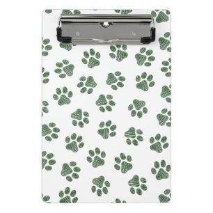 Doodle Paws, Hundepaws, grüne Paws Mini Klemmbrett
