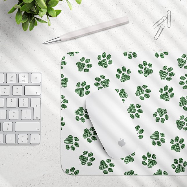 Doodle Paws, Hundepaws, grüne Paws Mousepad (Von Creator hochgeladen)