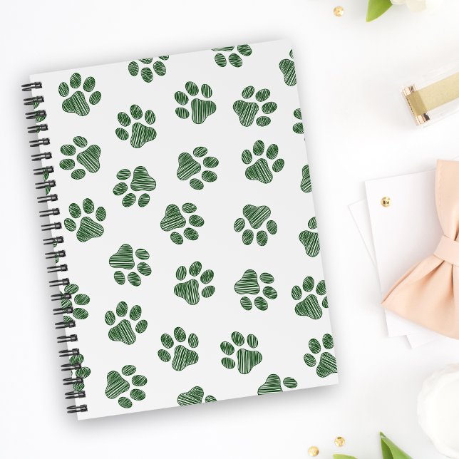 Doodle Paws, Hundepaws, grüne Paws Notizbuch (Von Creator hochgeladen)