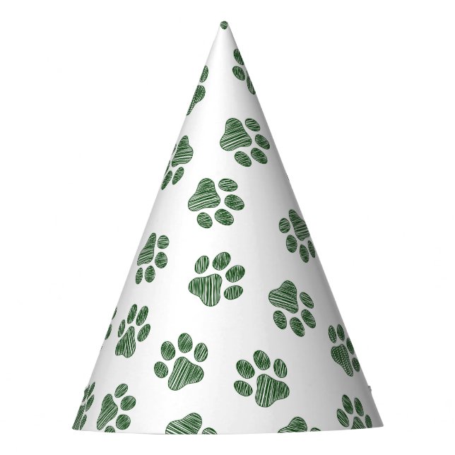 Doodle Paws, Hundepaws, grüne Paws Partyhütchen (Vorderseite)
