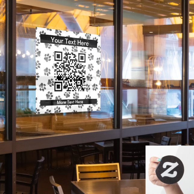 Doodle Paws, Hundepaws, Katzenpaws, schwarze Paws Fensteraufkleber (Restaurantfenster)