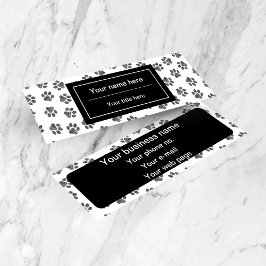 Doodle Paws, Hundepaws, Katzenpaws, schwarze Paws Mini Visitenkarte