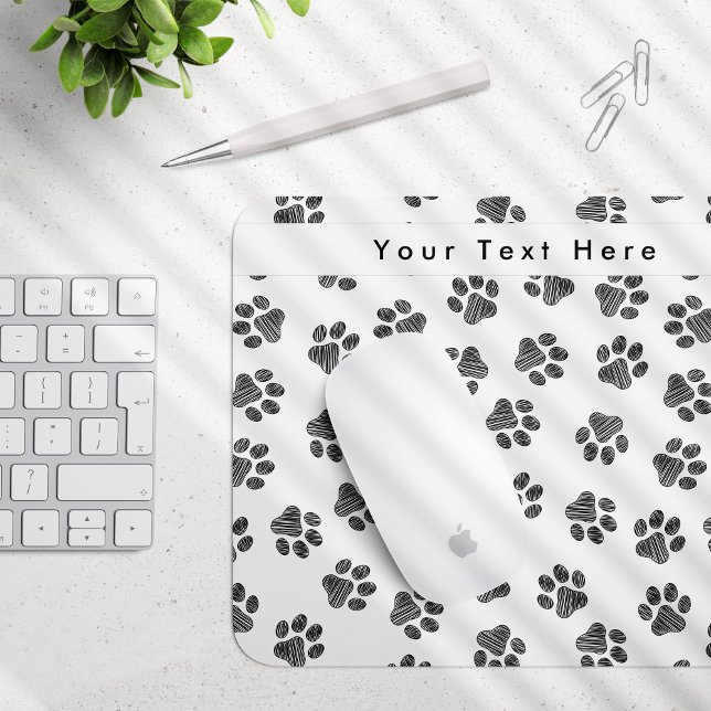 Doodle Paws, Hundepaws, Katzenpaws, schwarze Paws Mousepad (Von Creator hochgeladen)