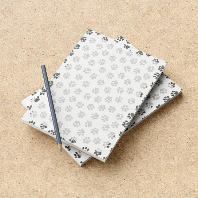 Doodle Paws, Hundepaws, Katzenpaws, schwarze Paws Notizblock (Von Creator hochgeladen)