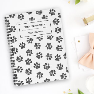 Doodle Paws, Hundepaws, Katzenpaws, schwarze Paws Notizbuch