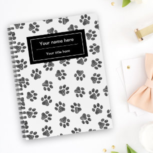 Doodle Paws, Hundepaws, Katzenpaws, schwarze Paws Notizbuch