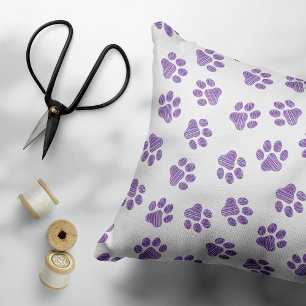 Doodle Paws, Hundepaws, Lila Paare Dekokissen