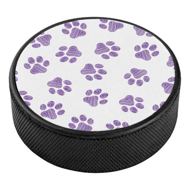 Doodle Paws, Hundepaws, Lila Paare Eishockey Puck (3/4)