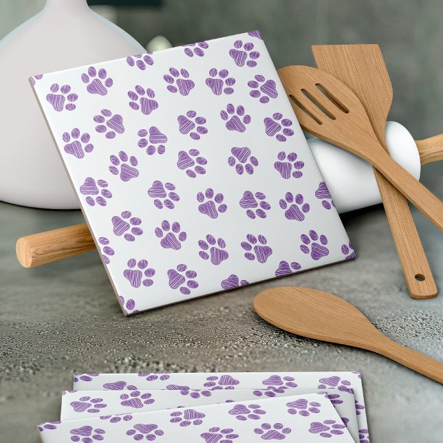 Doodle Paws, Hundepaws, Lila Paare Fliese (Von Creator hochgeladen)