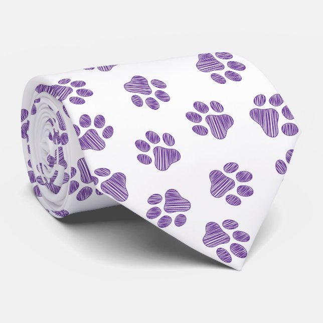 Doodle Paws, Hundepaws, Lila Paare Krawatte (Gerollt)