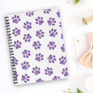 Doodle Paws, Hundepaws, Lila Paare Notizbuch