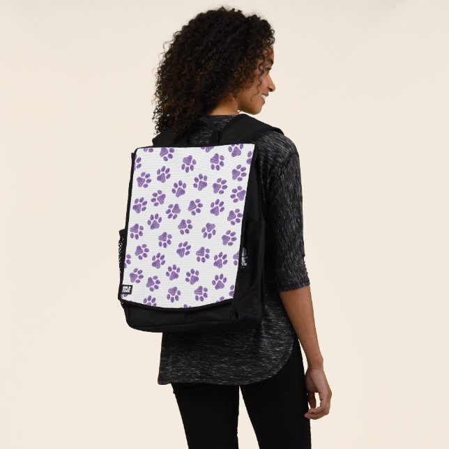 Doodle Paws, Hundepaws, Lila Paare Rucksack (Ausgewaschen)