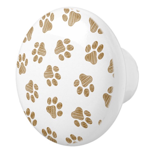 Doodle Paws, Hundepaws, orange Goldpaws Keramikknauf (Rechts)