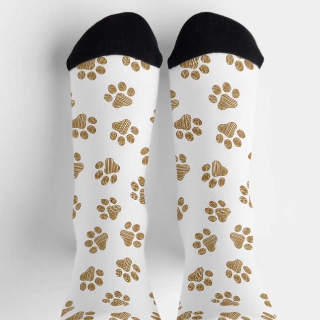Doodle Paws, Hundepaws, orange Goldpaws Socken (Oben)