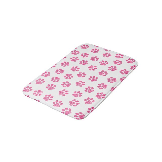 Doodle Paws, Hundepaws, rosa Paws Badematte (Schrägansicht)
