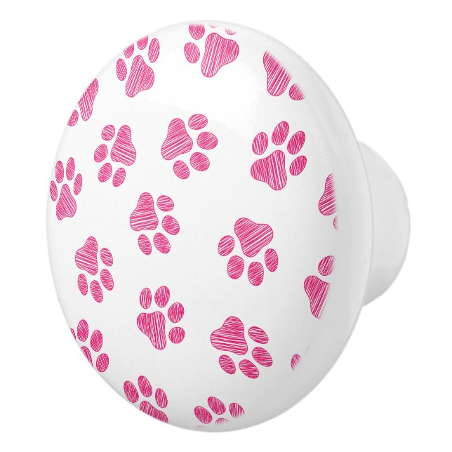Doodle Paws, Hundepaws, rosa Paws Keramikknauf (Rechts)