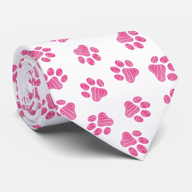 Doodle Paws, Hundepaws, rosa Paws Krawatte (Gerollt)