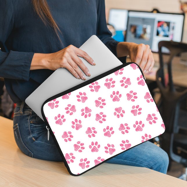 Doodle Paws, Hundepaws, rosa Paws Laptopschutzhülle (Von Creator hochgeladen)