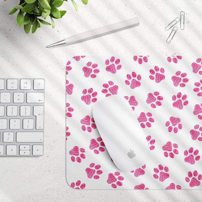 Doodle Paws, Hundepaws, rosa Paws Mousepad (Von Creator hochgeladen)