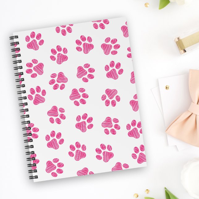 Doodle Paws, Hundepaws, rosa Paws Notizblock (Von Creator hochgeladen)