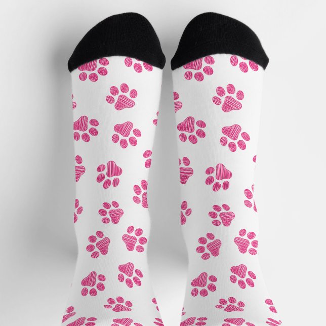 Doodle Paws, Hundepaws, rosa Paws Socken (Oben)