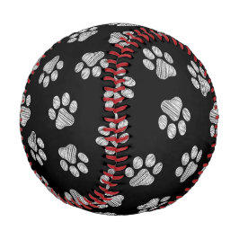 Doodle Paws, Hundepfähle, weiße Pasten Baseball