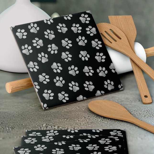 Doodle Paws, Hundepfähle, weiße Pasten Fliese (Von Creator hochgeladen)