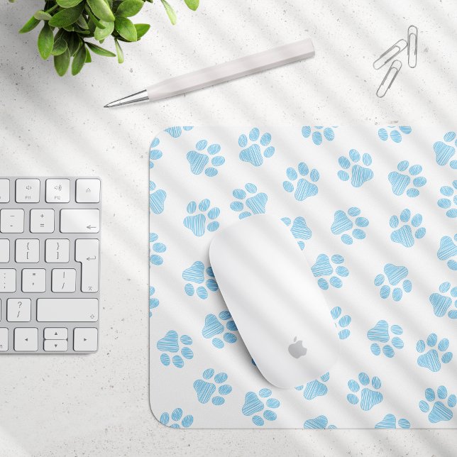 Doodle Paws, Hundepuws, Baby Blue Paws Mousepad (Von Creator hochgeladen)