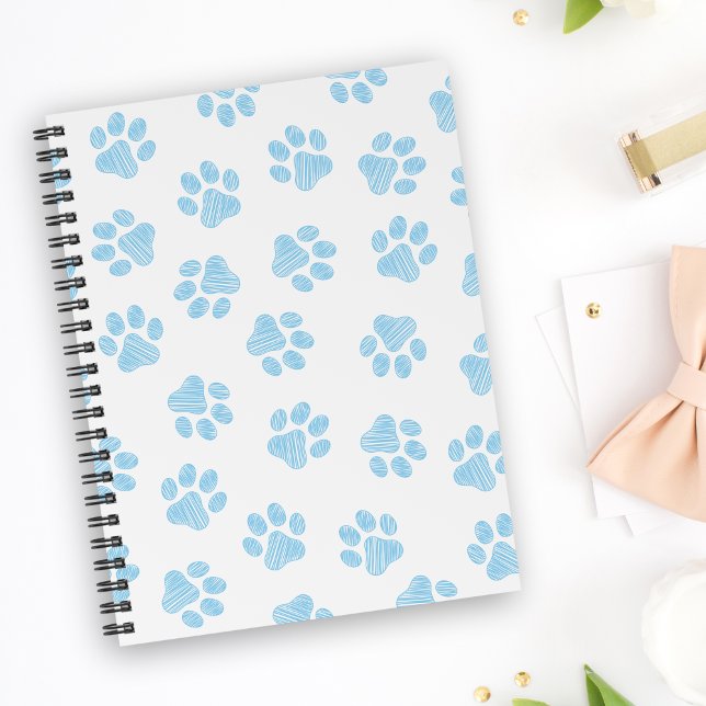 Doodle Paws, Hundepuws, Baby Blue Paws Notizblock (Von Creator hochgeladen)