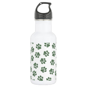 Doodle Pfoten, Hundepfoten, Grüne Pfoten Edelstahlflasche