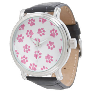 Doodle Pfoten, Hundepfoten, rosa Pfoten Armbanduhr