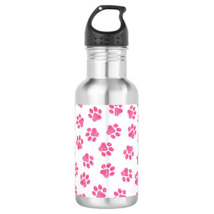 Doodle Pfoten, Hundepfoten, rosa Pfoten Edelstahlflasche