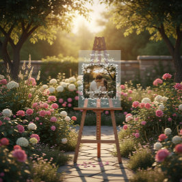 Doodle Photo Frame Engagement Party Welcome Acrylschild