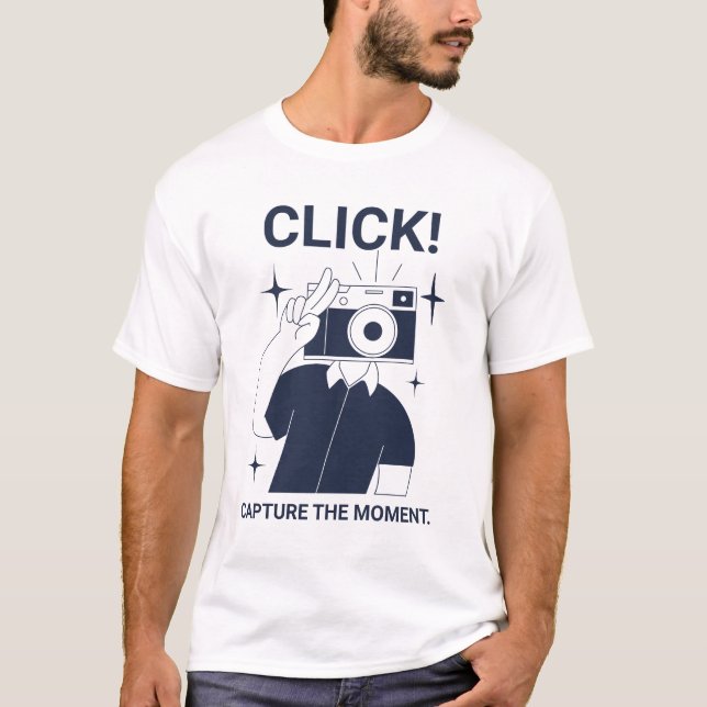 Doodle Photography T-Shirt – Creative Camera Sketc (Vorderseite)