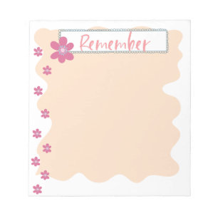 Doodle Pink-Blume Vergessen Sie nicht, Notepad zu Notizblock