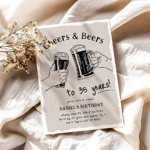 Doodle Prost & Bier zum Geburtstag für jeden Erwac Einladung