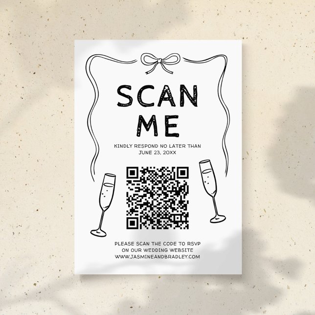 Doodle QR Code Wedding Begleitkarte (Von Creator hochgeladen)