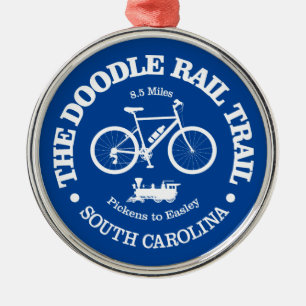 Doodle Rail Trail (Radfahren) Ornament Aus Metall