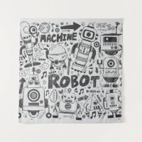Doodle Robot Illustrator Zeichnend